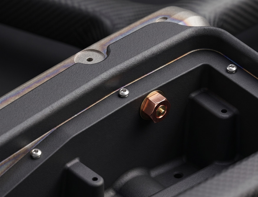 Detailed render of the glovebox attachments to the frame