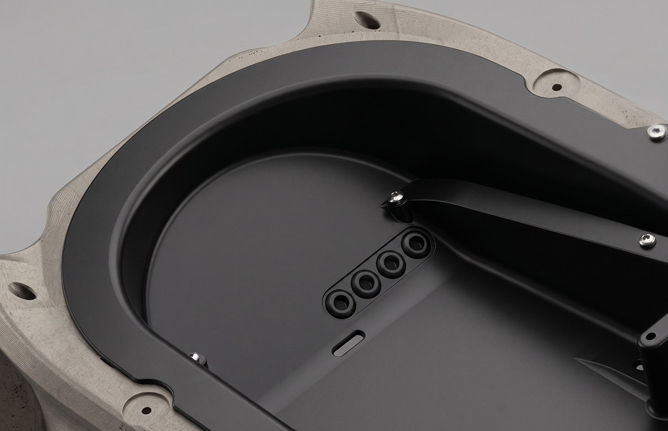Detailed render of the four main wire holes on the glovebox