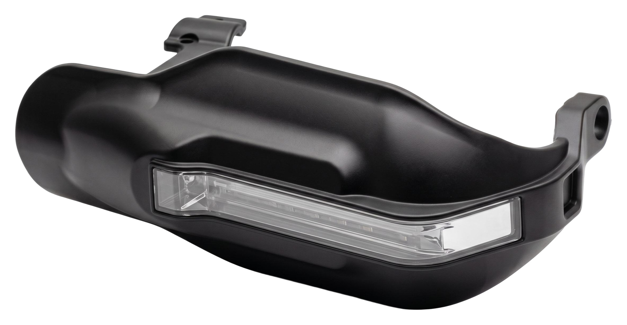Sequential LED turn-signal handguard, outer face