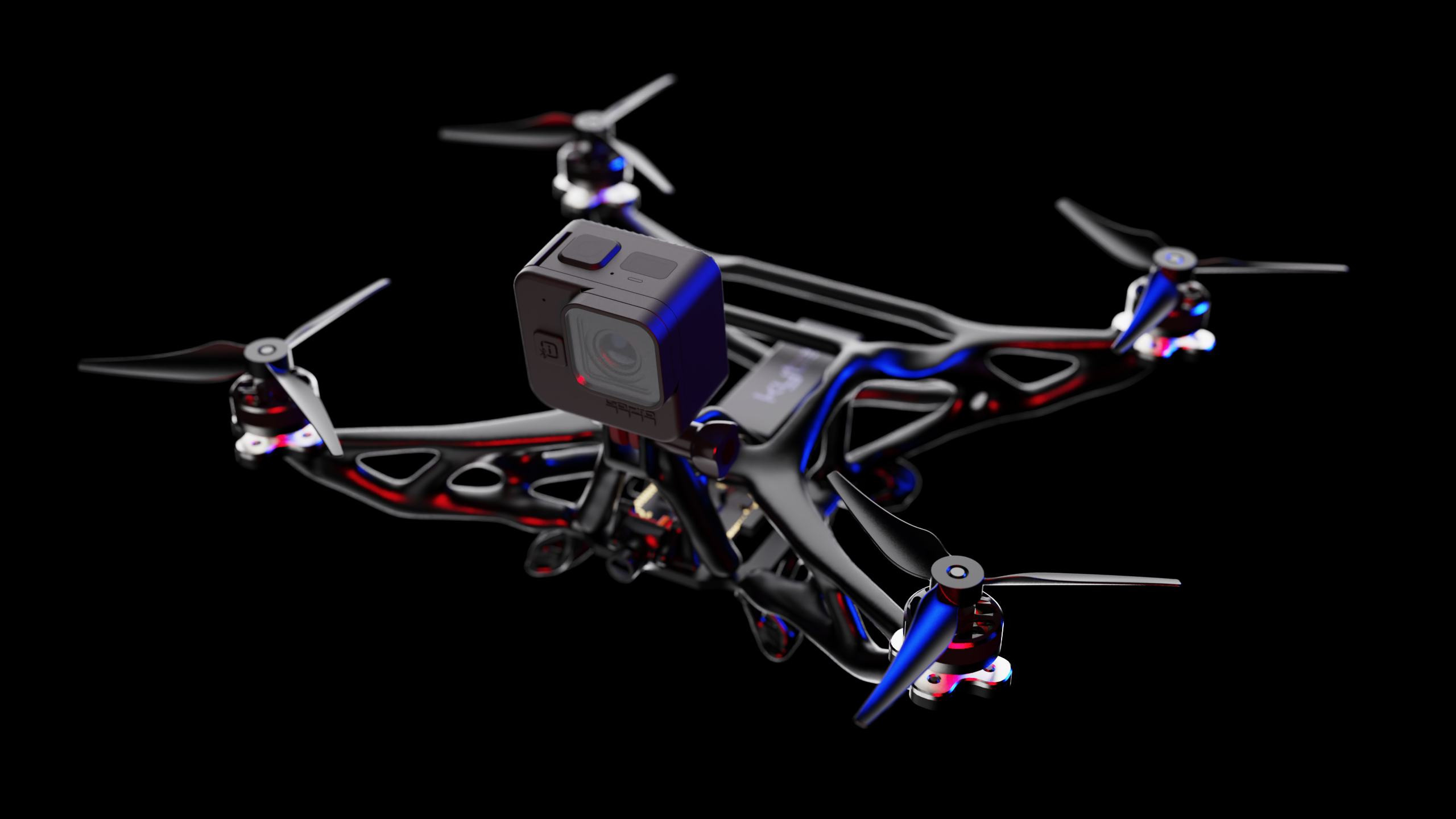 Assembled Kyte with the electronics and motor wiring in place