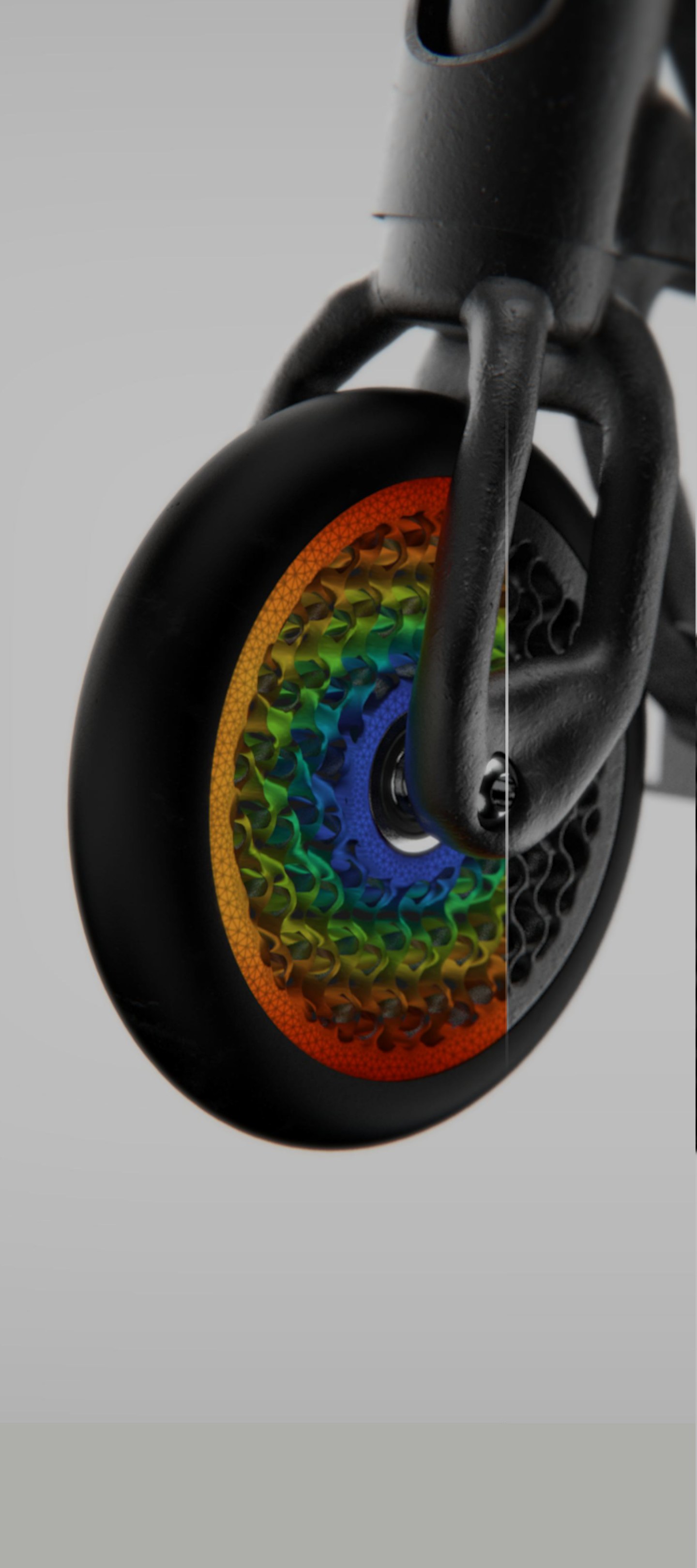 Topology-optimized wheel with its internal lattice