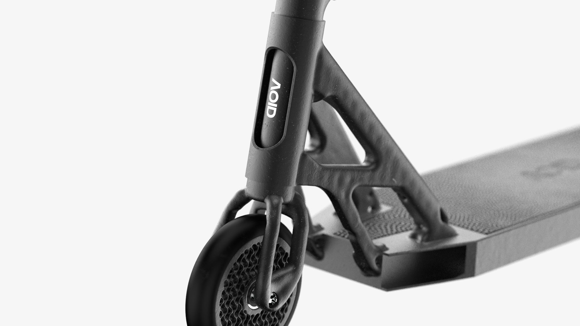 Front end: fork, wheel and deck junction