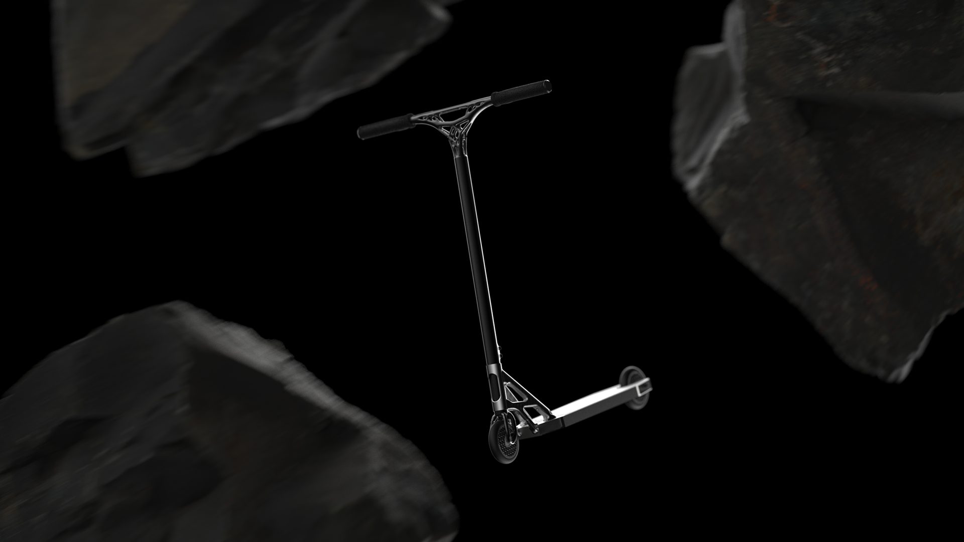 The scooter against black
