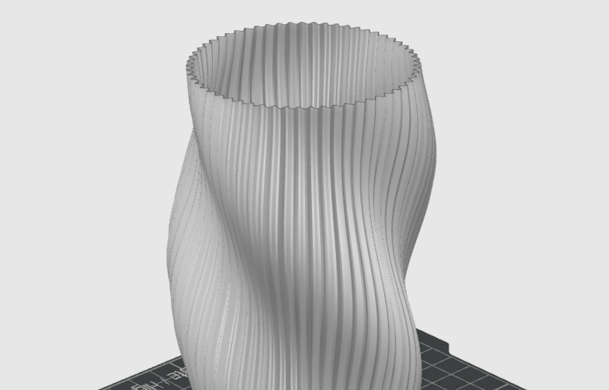 The generated shade geometry on the print bed